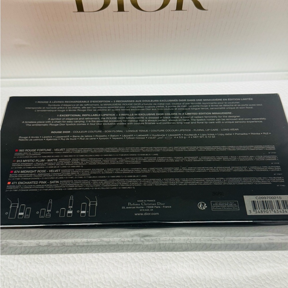 DIOR ROUGE DIOR MINAUDIERE lipstick case and crossbody clutch Black New in box - Picture 8 of 9